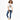 Woman in a More Love white graphic streetwear t-shirt, blue jeans, and white sneakers.