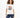 Model wearing white Carbon More Love Graphic T-Shirt with photo print, paired with blue jeans for a streetwear look.