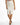 High-waisted white Eve pencil midi skirt with a belted waist and front slit detail for office or chic evening wear.