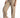 Model wearing high-waisted beige Camille wide leg trousers with double pleat details and tailored front closure.