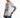 Man wearing white Faith In Yourself graphic streetwear tee with lion astronaut design and distressed denim shorts.