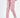 Close-up of salmon pink high-waisted joggers from the Remi two-piece set, featuring a drawstring waist and elastic cuffs.
