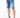 Men's blue washed John denim shorts with distressed texture and Carbon Jeans waistband on a white background.