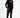 Men's Tobias black slim-fit streetwear pants with silver zipper pocket details and ankle cuffs.