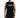 Man wearing Wayne Black Denim Overalls in carbon with distressed shorts and adjustable straps over a tank top.