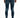 Back view of Wilder modern slim fit blue washed denim jeans with paint splatter details and Carbon Jeans brand patch.
