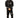 Model wearing black streetwear two-piece set with No Risk No Story graphic hoodie and matching joggers.