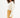 Side view of the Edi Lobster camel mini skirt featuring a high-waisted fit and side slit detail on a model.