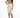 Model in Eve White Pencil Skirt, a high-waisted midi skirt with a belted waist and front slit for an office-chic look.