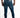 Rear view of Franco Men's Slim Fit Blue Jeans in mid-wash denim with back pockets and a Carbon Jeans leather waist patch.