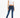 Model in Carbon Maya Padded Crop Top in white with padded shoulders and dark wash skinny jeans.