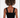 Back view of the Luna ribbed black tank top with thick straps and a minimalist streetwear fit on a model.