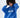 Model in blue ADOREYOU oversized hoodie with white text, distressed details, and white drawstrings.