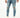 Neil Jeans: Men's light blue washed denim with distressed knees, skinny fit, ankle zippers, and Carbon Jeans waistband.