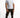 Man in a white Shadow Oversized Graphic Tee with olive cargo joggers, showcasing a minimalist urban streetwear style.