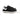 Carbon black low-top sneakers with white thick rubber soles and white heel tabs. Essential minimalist streetwear footwear.