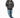 Model wearing Only Human black and grey tie-dye oversized graphic streetwear hoodie with blue jeans and white sneakers.