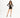 Model in Cindy black long sleeve mesh bodysuit with strappy neckline detail and high-waisted shorts.