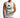 Man in Carbon Summer Rain white graphic muscle tank top with neon accents and slim fit distressed denim jeans.