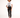 Model in Magnifique white graphic tee with zebra print and black skinny jeans, a minimalist streetwear look.