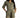 Model in army green Liany utility romper with functional pockets, cinched belted waist, and button-front detail.