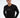 Model wearing Carbon Jeans Time Never Shirt, a black long-sleeve streetwear tee with minimalist chest graphic.