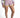 Model wearing purple Parker Track shorts with neon yellow trim and drawstring. Trendy athleisure streetwear for women.
