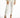 Maisie high-waisted white slim-fit trousers paired with a beige blouse and black pearl-studded heels.