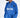 Model in oversized blue ADOREYOU hoodie with distressed cut-outs and white logo, a streetwear staple for Gen Z fashion.