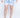 Men wearing Tim Swimwear blue watercolor vertical stripe trunks with drawstring waist and Carbon Jeans slides.