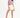 Model in Marne lavender ribbed tank top with square neckline, white denim shorts, and sneakers against white backdrop.