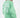 Back view of the Eve Top in mint green featuring white 'More And Less' graphic text on an oversized crewneck sweatshirt.