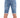 Rear view of Kai slim-fit denim shorts in blue wash with distressed pockets and folded hems for an urban streetwear look.