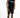 Men's Wayne black denim overalls with distressed short legs and streetwear fit over a black graphic tank top.