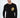 Men's black long-sleeve street shirt featuring an urban graphic character print on the chest.