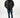 Man wearing Brooks black puffer coat with high collar, paired with distressed blue jeans and black sneakers.