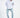 Man in white smiley graphic streetwear hoodie and light wash distressed jeans by Carbon Jeans.
