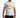 Model wearing a white Painted King graphic streetwear tee with a colorful paint-splatter crown and distressed black jeans.