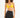 Model in Essential Ribbed Bralette Top in Sunset Vibes yellow with front hardware and black high-waisted leggings.