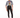 Model in an oversized grey acid wash tiger graphic tee and black high-waisted skinny jeans.
