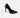 Sleek black pointed toe heels with a high stiletto pump design in smooth leather on a white background.