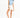 Model in Carbon Maya Padded Crop Top in light blue paired with white denim shorts and sneakers.