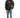 Man wearing the Decent black streetwear hoodie with orange graffiti logo and blue distressed jeans.