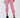 Pink streetwear joggers from the Eyes Pants Set featuring a cutout waistband and seam details with black platform boots.