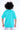 Back view of a teal Fine Arts graphic streetwear shirt in an oversized fit on a model with an afro.