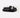 Carbon black platform flip flops for beach days, featuring white logo text straps and non-slip textured footbeds.