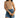 Model wearing the nude Demi Ribbed Tank Top with distressed denim shorts. High-neck essential base layer in a slim fit.