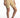 Mara high-waisted beige biker shorts with a seamless fit and wide waistband, paired with white chunky sneakers.