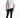 Model in Soren black washed slim fit moto jeans with ribbed knee panels, ankle zippers, and streetwear aesthetic.