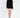 Model wearing a Celine black oversized turtleneck knit sweater with a distressed fringe hem and white mini skirt.